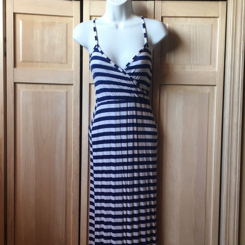 Striped maternity nursing dress